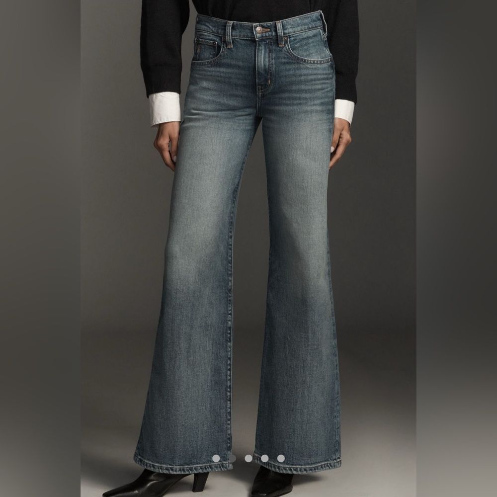 NWOT 248.00 ETICA HIGH RISE BUTTON FLY WIDE LEG JEANS 27